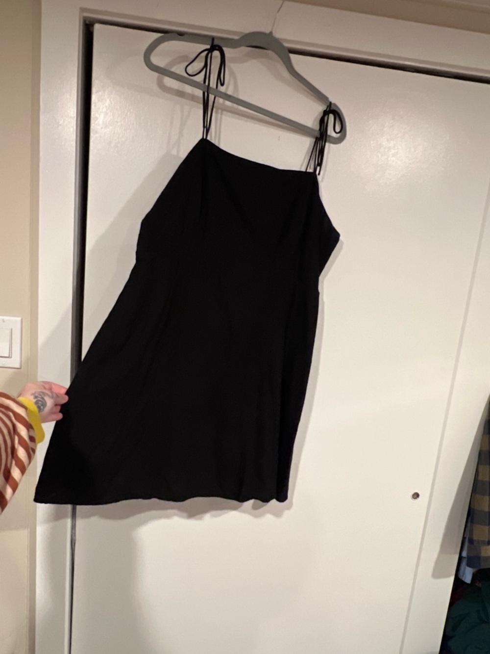Old Navy Black Mini Slip Dress with Tie Straps